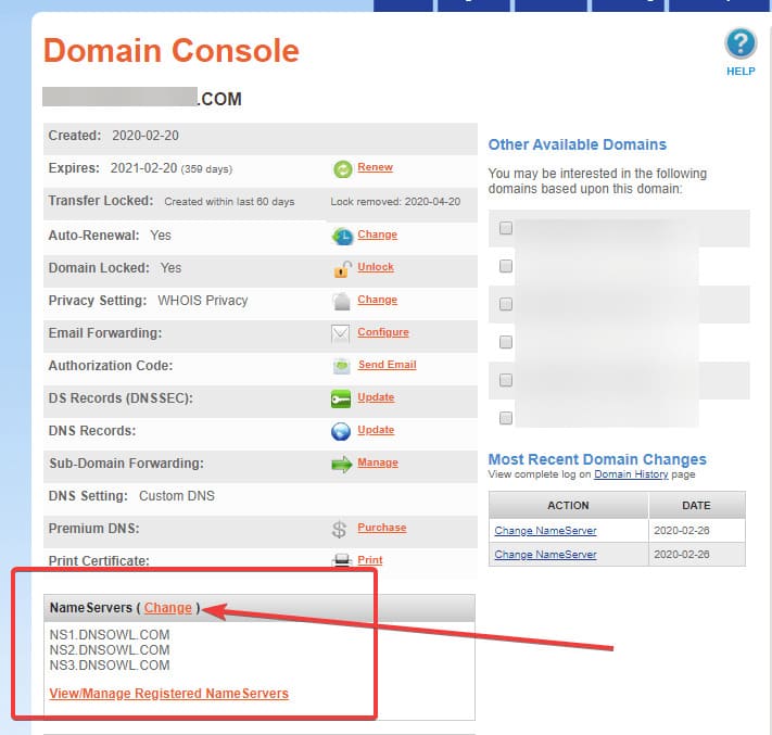 dns domain namesilo nameserver 1